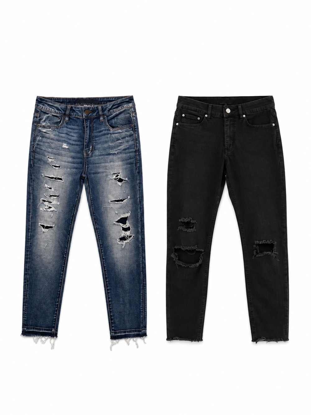 2 Piece Bundle American Eagle & Hue Distressed Crop Jeans Jeggings  – Size M/8